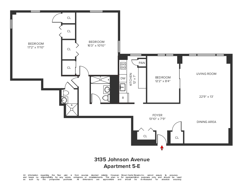 Floorplan for 3135 Johnson Avenue, 5E