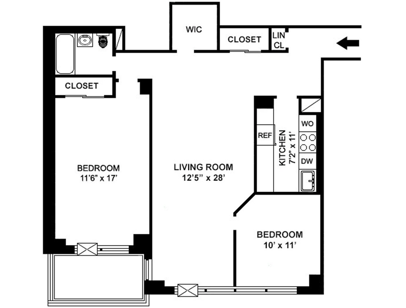 Floorplan for 185 West End Avenue, 21L