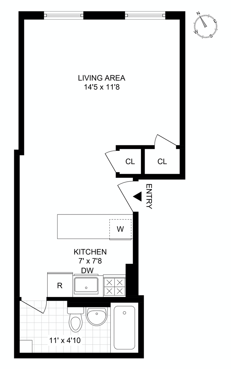Floorplan for 42 West 120th Street, 1C