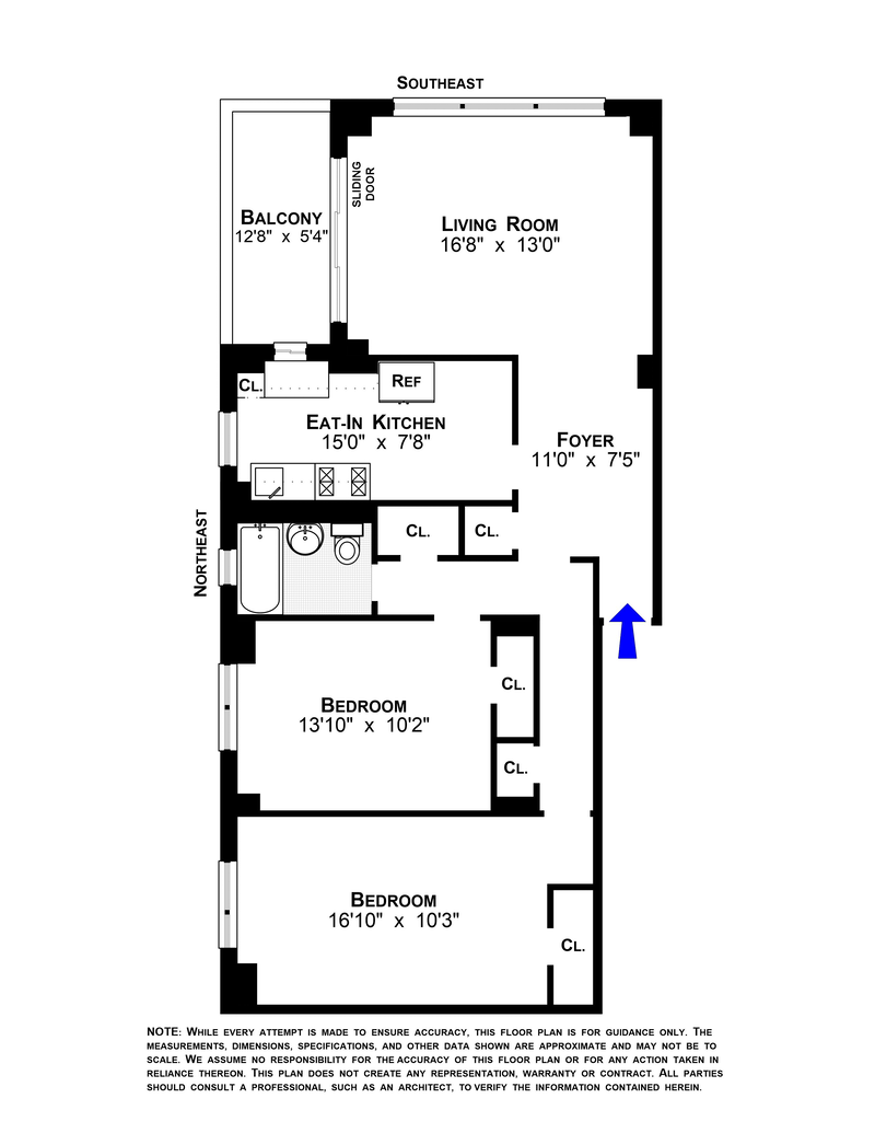 Floorplan for 268 East Broadway, A1007