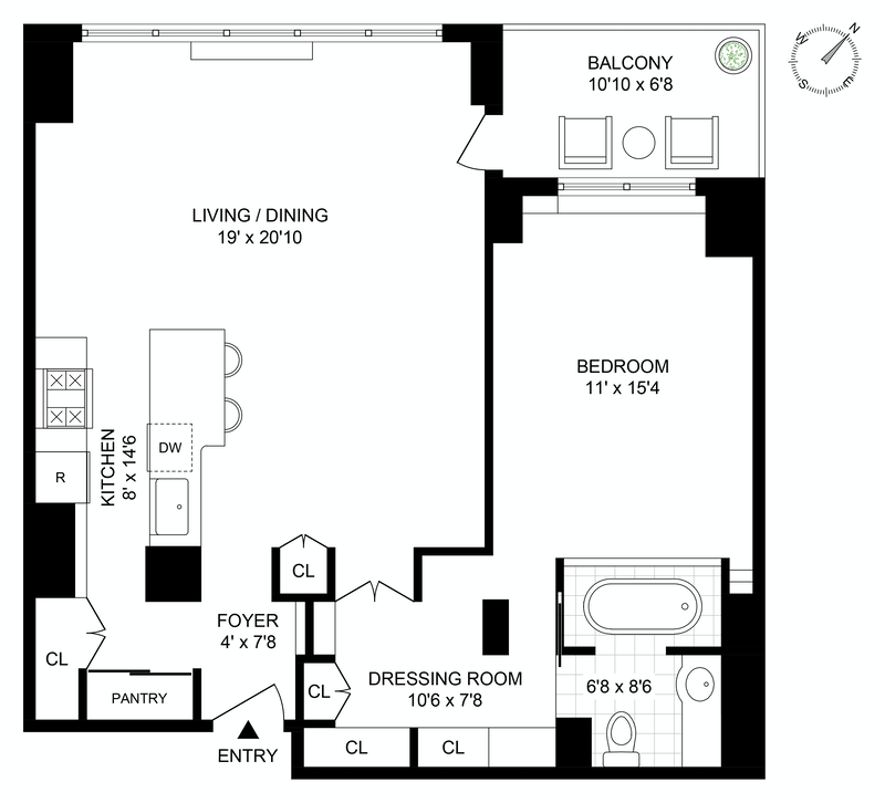 Floorplan for 251 East 32nd Street, 10B