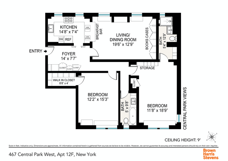 Floorplan for 467 Central Park West, 12F