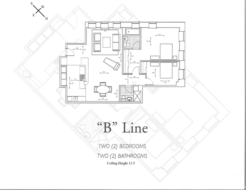Floorplan for 80 Fourth Avenue, 7B