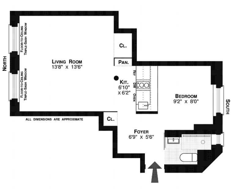 Floorplan for 517 East 77th Street, 4H