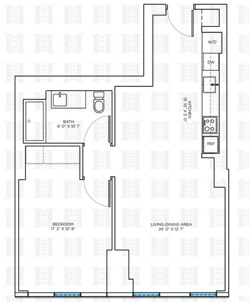Floorplan for 540 West 49th Street, 406S