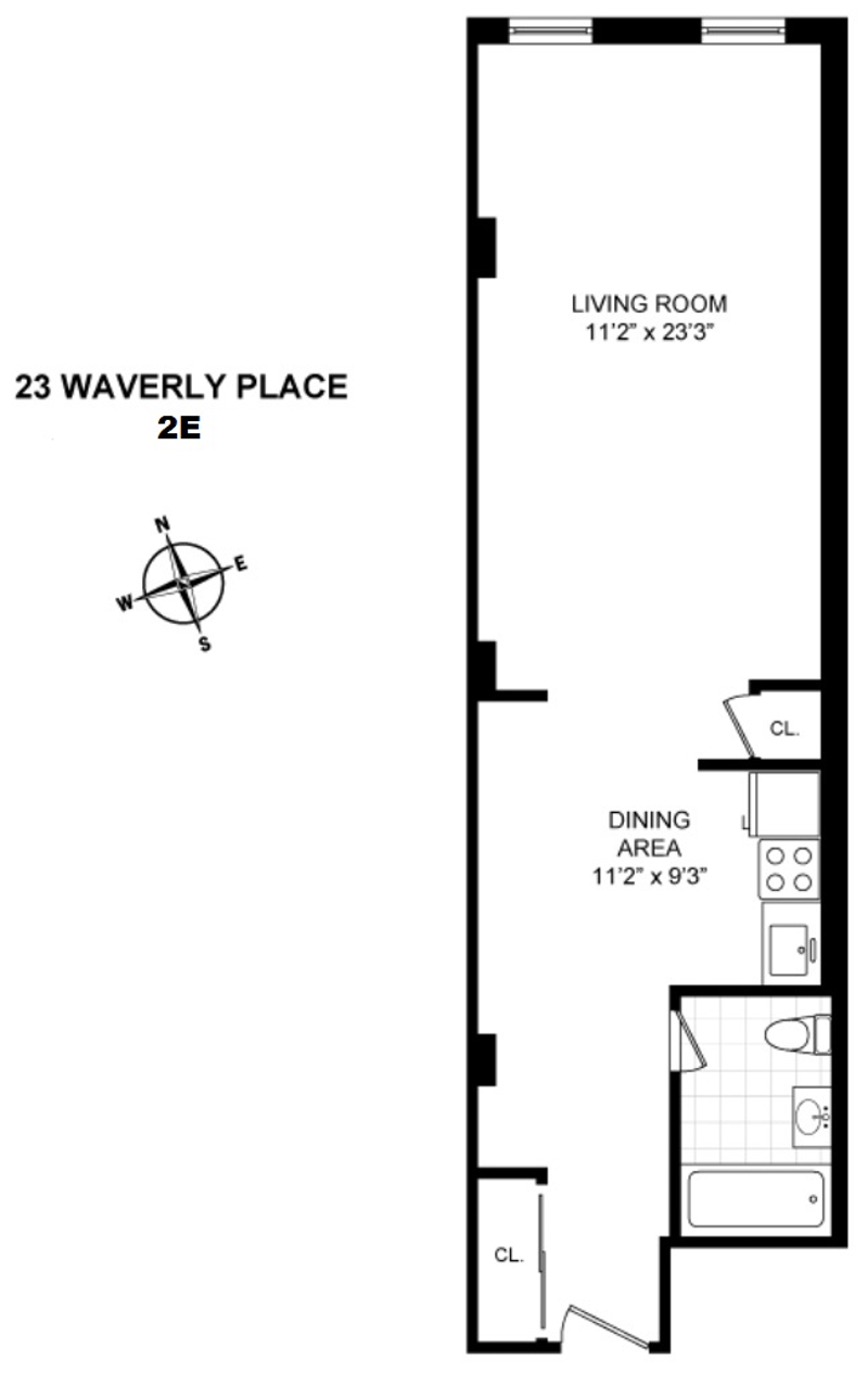 Floorplan for 23 Waverly Place, 2E