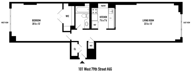 Floorplan for 101 West 79th Street, 6G
