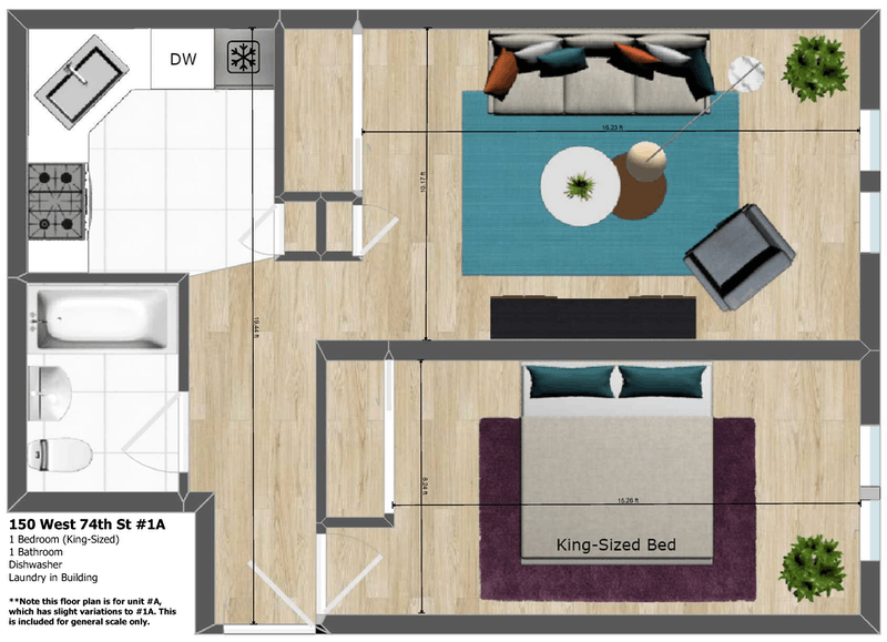 Floorplan for 150 West 74th Street, 1A