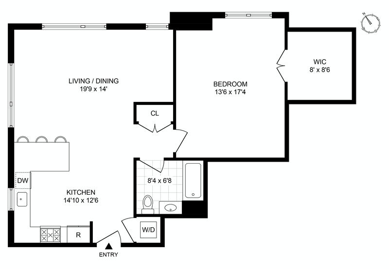 Floorplan for 411 6th St, 3C