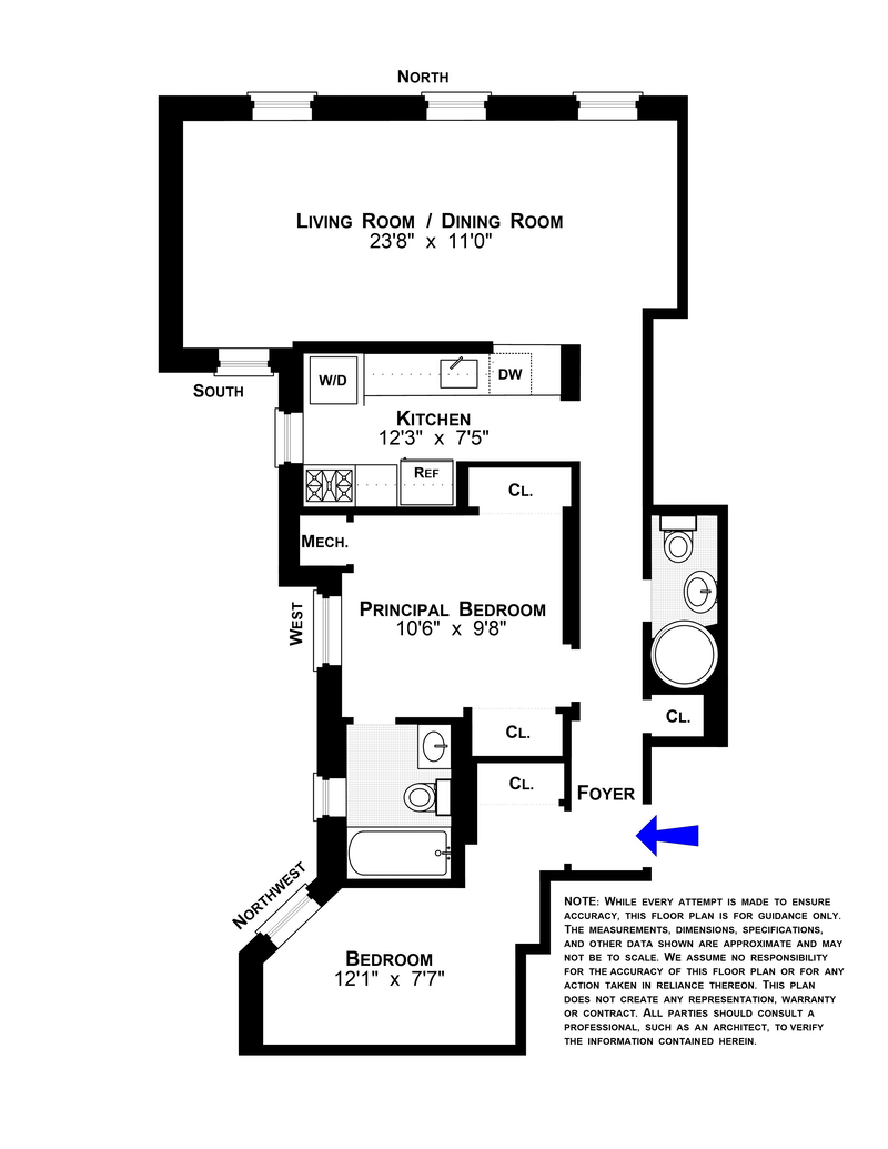 Floorplan for 219 West 80th Street, 4D