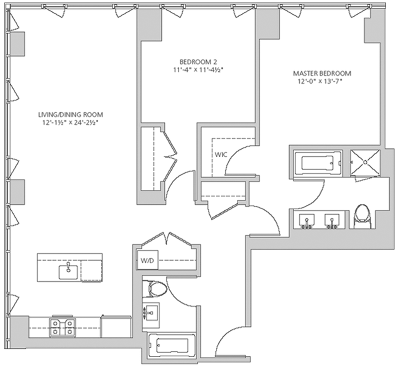 Floorplan for 110 Third Avenue, 15A