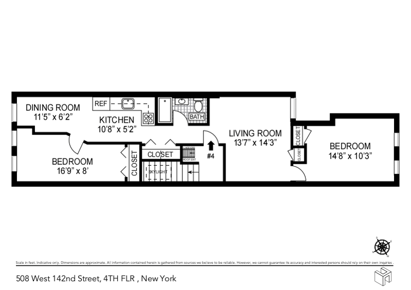 Floorplan for 508 West 142nd Street