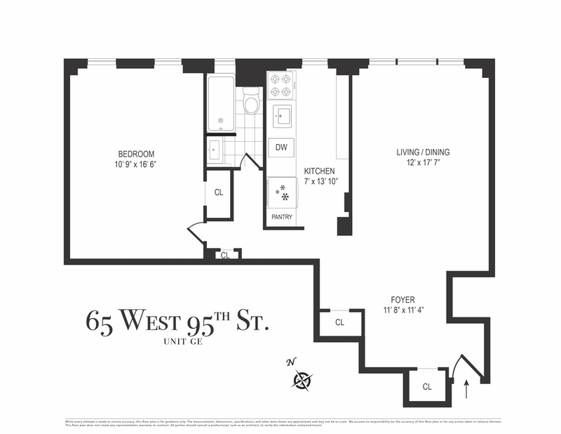 Floorplan for 65 West 95th Street, GE