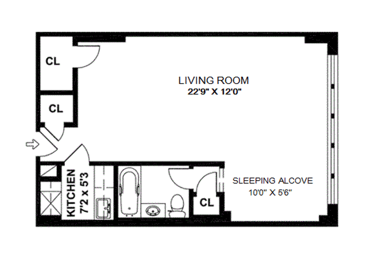 Floorplan for 200 East 15th Street, 3E