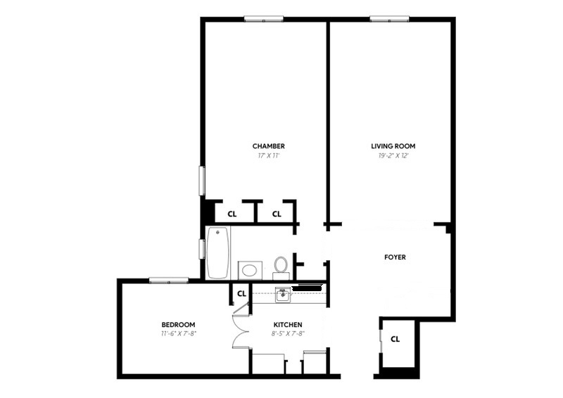 Floorplan for 3210 Arlington Avenue, 2B