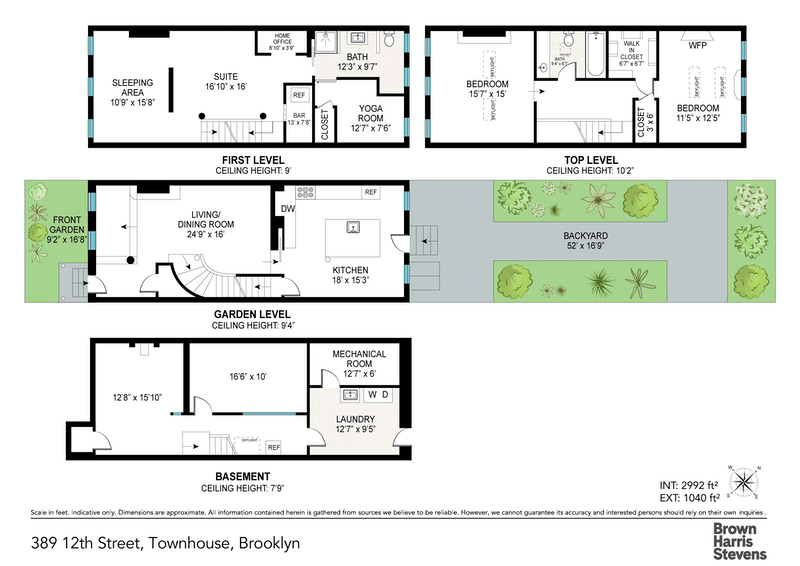 Floorplan for 389 12th Street, Townhouse