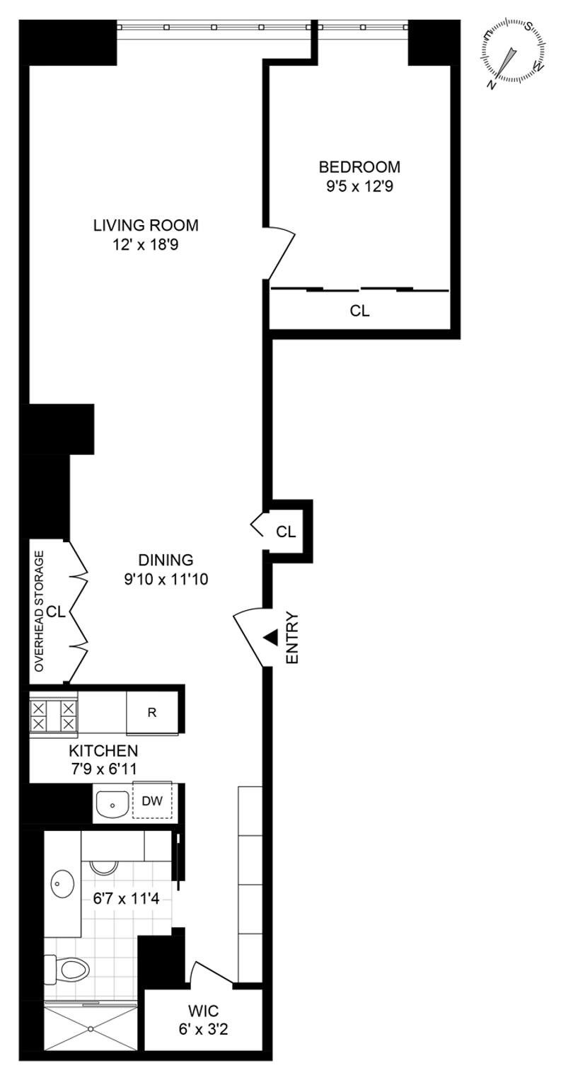 Floorplan for 310 East 46th Street, 15L