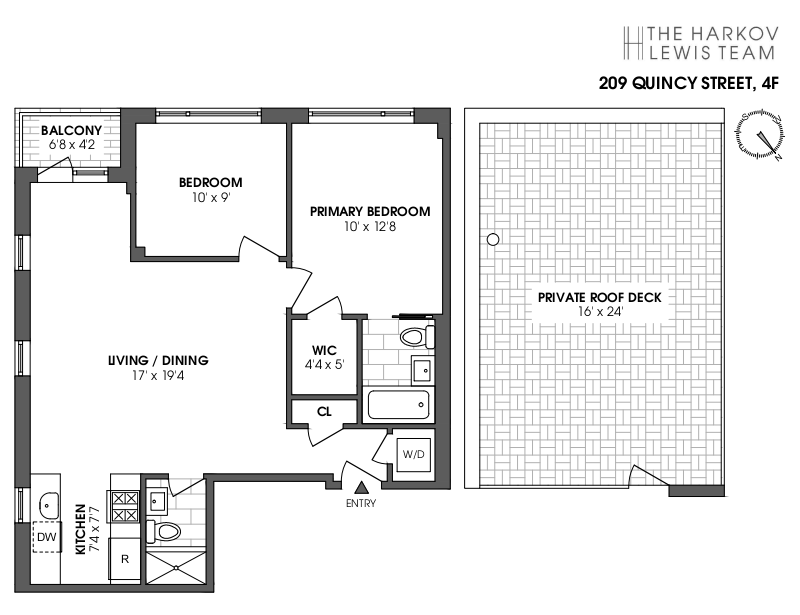 Floorplan for 209 Quincy St, 4F
