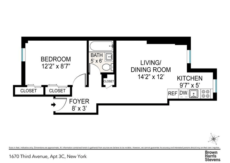 Floorplan for 1670 Third Avenue, 3C