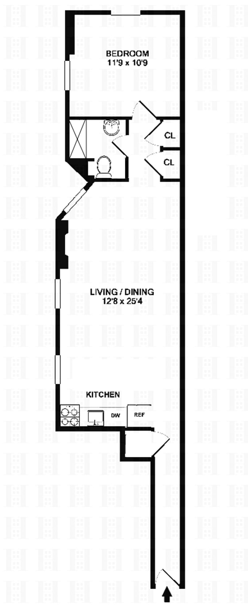 Floorplan for 153 West 80th Street, 2B