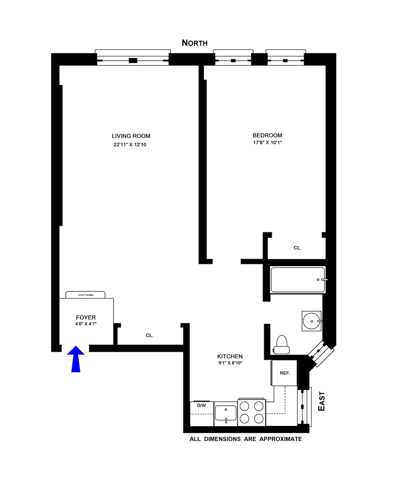 Floorplan for 530 East 88th Street, 1B