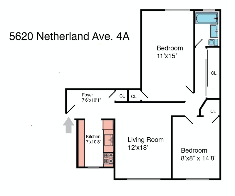 Floorplan for 5620 Netherland Avenue, 4A