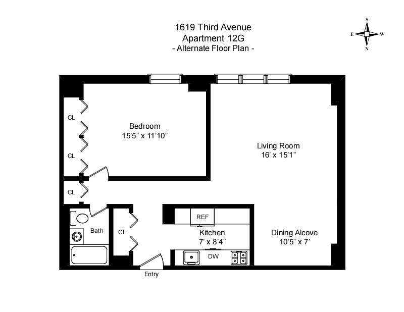Floorplan for 1619 Third Avenue