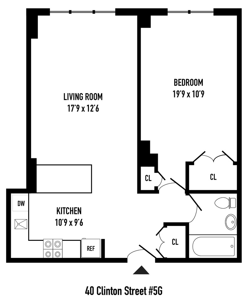 Floorplan for 40 Clinton Street, 5G