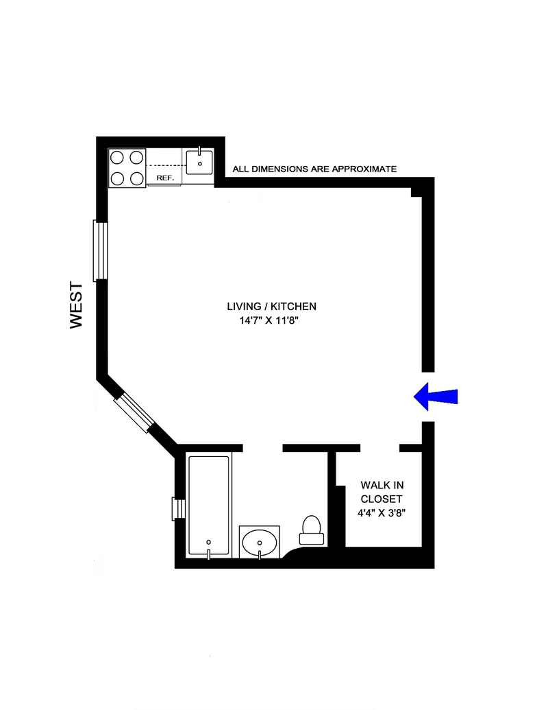 Floorplan for 245 West 75th Street, 3E