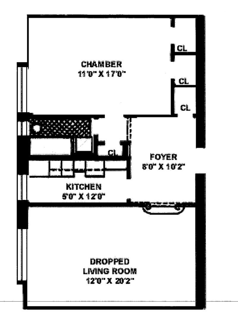 Floorplan for 405 West 57th Street, 6A