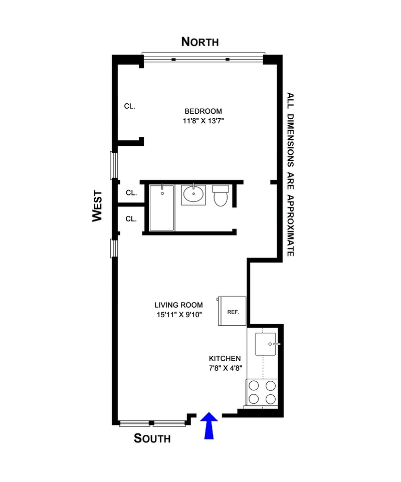 Floorplan for 245 West 72nd Street, 3C