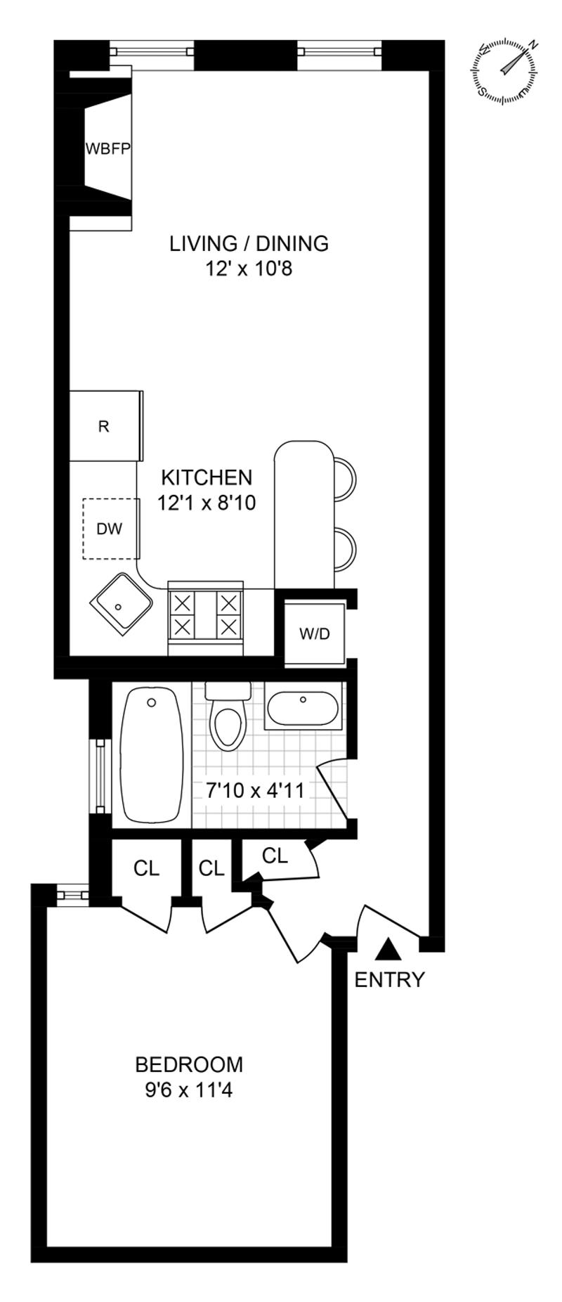 Floorplan for 160 Fifth Avenue, 2LR