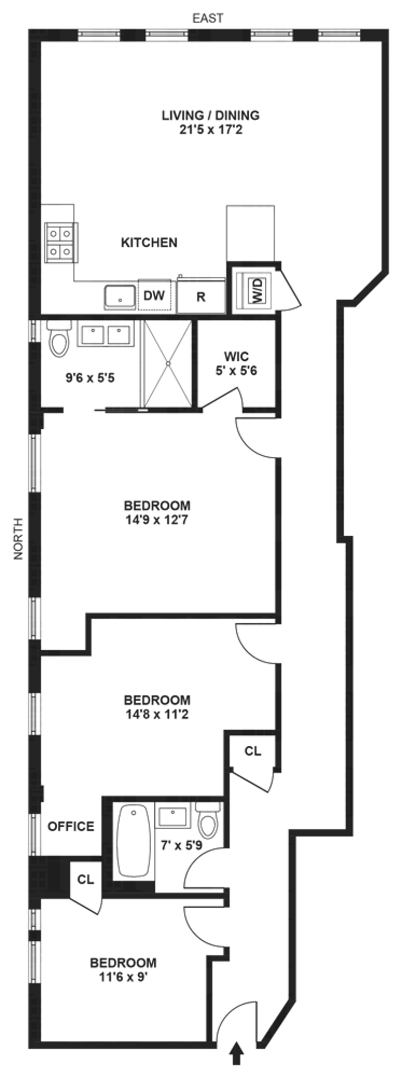 Floorplan for 1890 Adam Clayton Powell, 4D