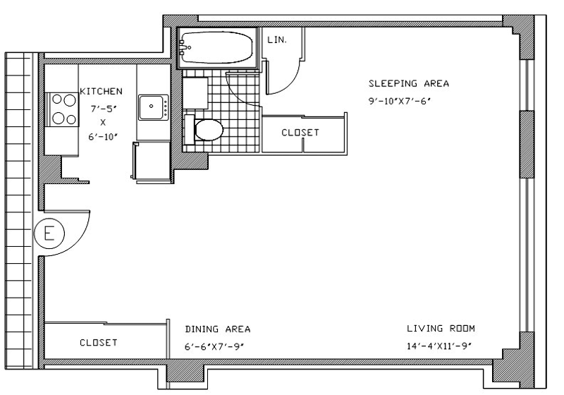 Floorplan for 125 East 87th Street, 9E