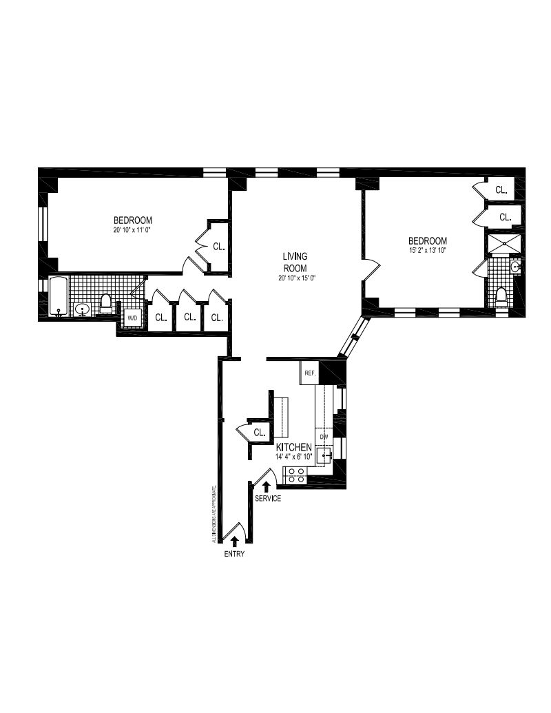 Floorplan for 98 Riverside Drive, 1D
