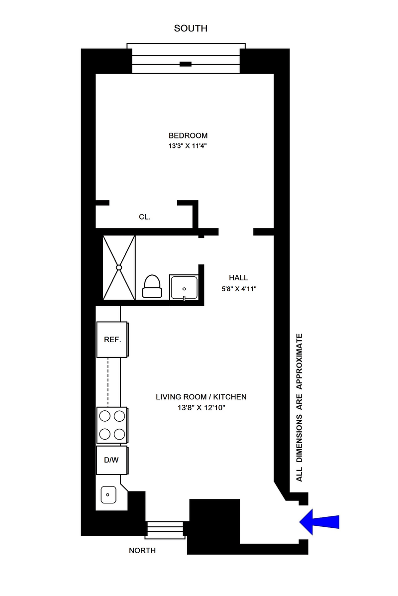 Floorplan for 245 West 72nd Street, 3B