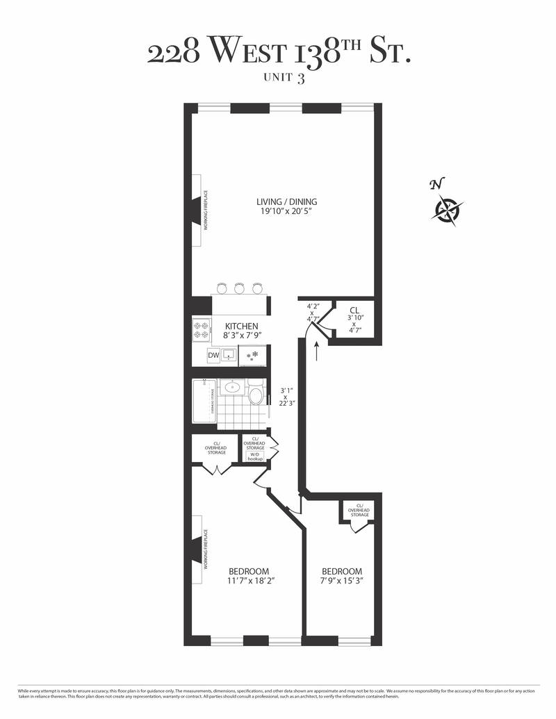 Floorplan for 228 West 138th Street, 3