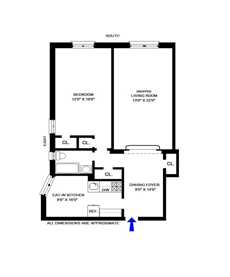 Floorplan for 310 East 75th Street, 2E
