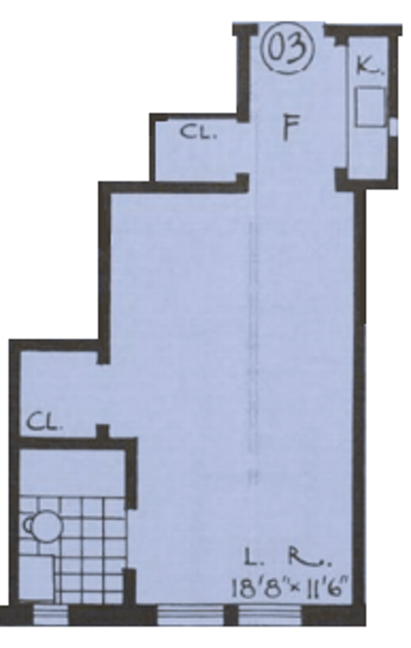 Floorplan for 457 West 57th Street, 1403