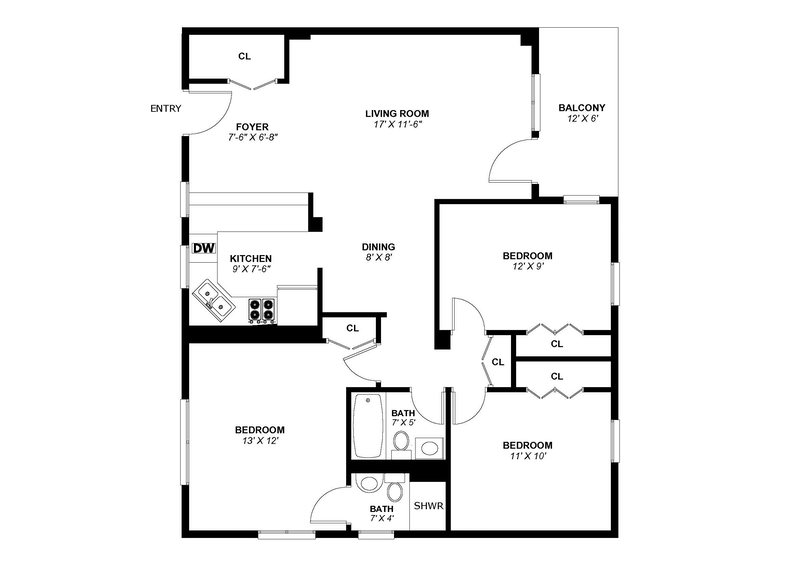 Floorplan for 4901 Henry Hudson Pkwy W, 4E