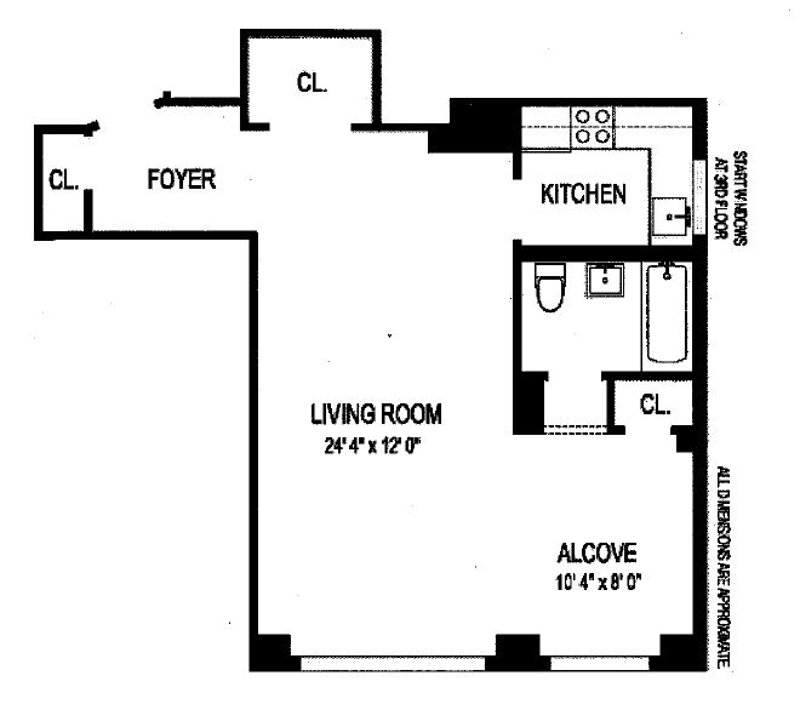 Floorplan for 201 East 19th Street, 6M