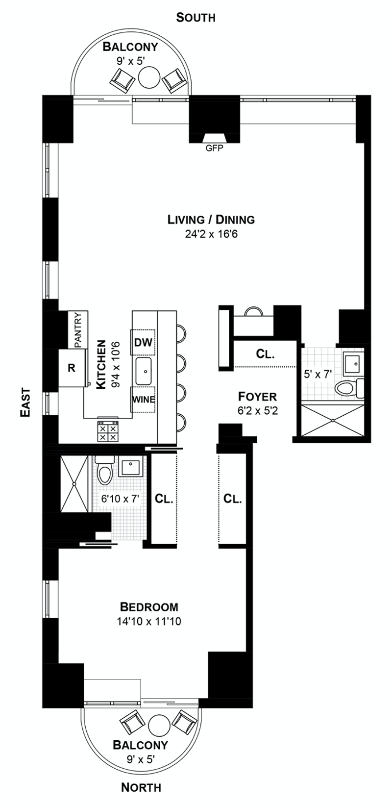 Floorplan for 45 East 25th Street, 30C