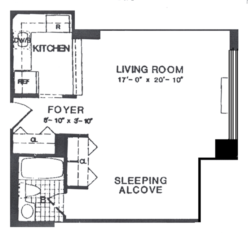 Floorplan for 215 West 95th Street, 17M