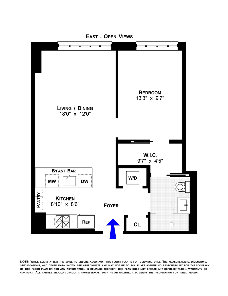 Floorplan for 50 Clinton Street, 6B