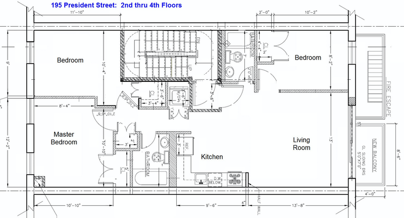 Floorplan for 195 President Street, 4