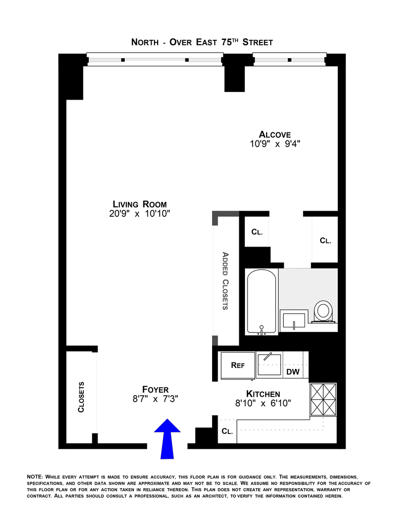 Floorplan for 444 East 75th Street, 3B