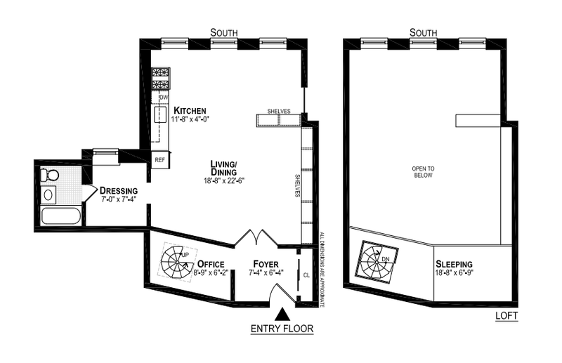 Floorplan for 104 West 17th Street, 5S