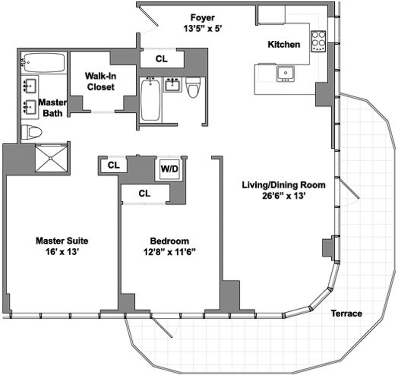 Floorplan for 555 West 59th Street, 30C