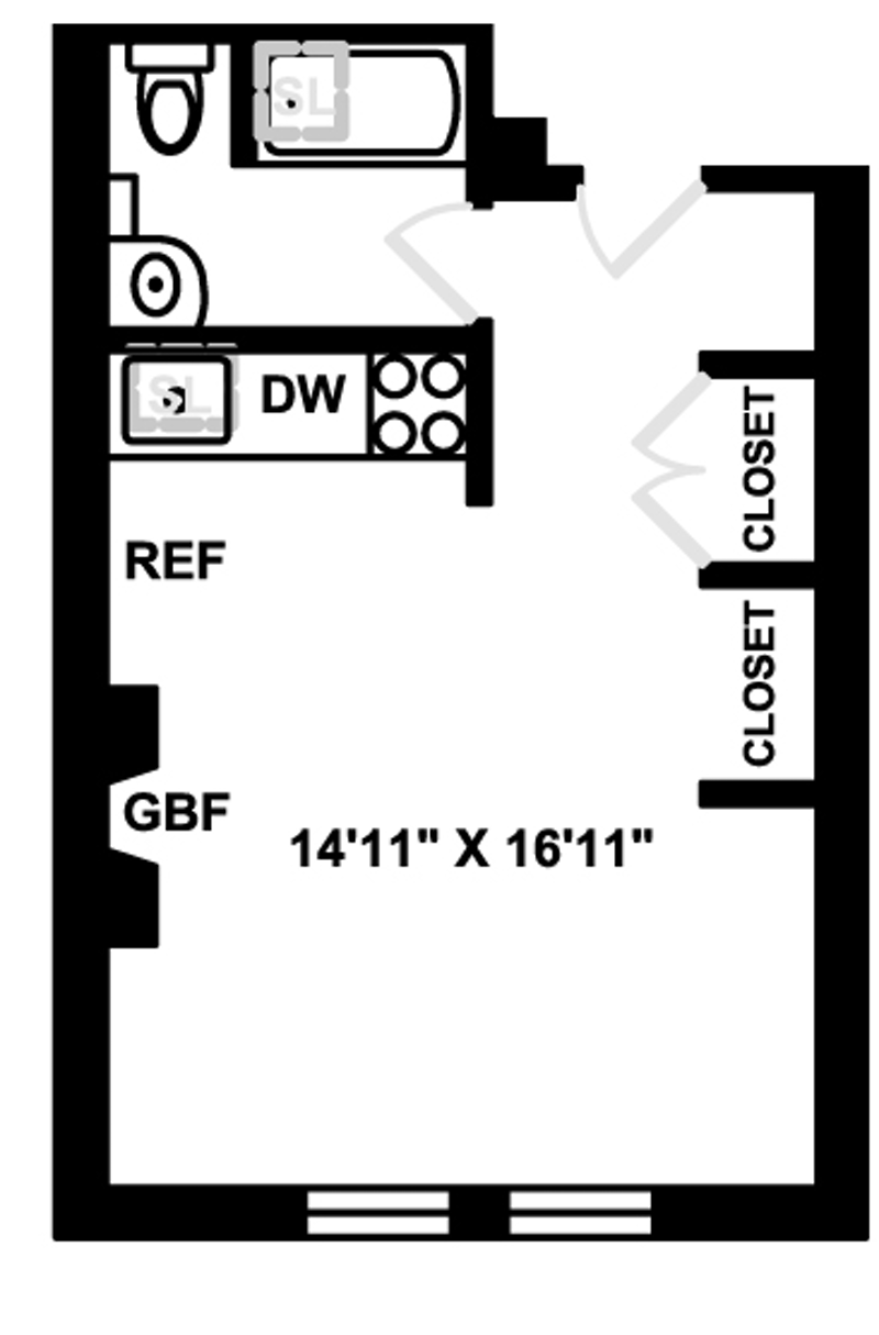 Floorplan for 123 West 78th Street, 2F