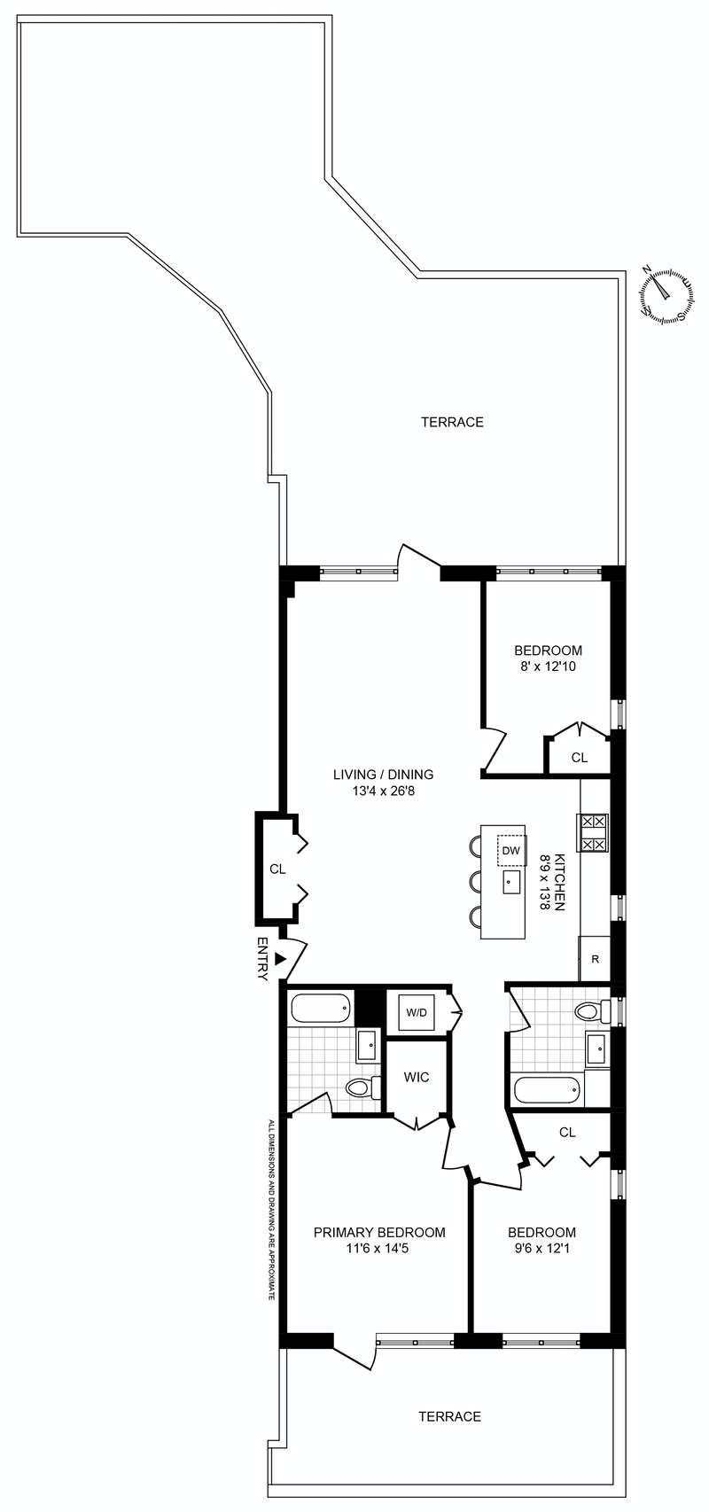 Floorplan for 65 Park Place, 2A